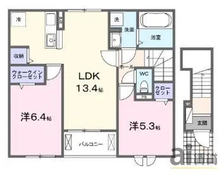 東京都武蔵村山市中央1【アパート】の間取り