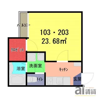 バレーヌ川越【2階】の間取り