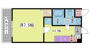 サザンリバー名谷【6階】の間取り