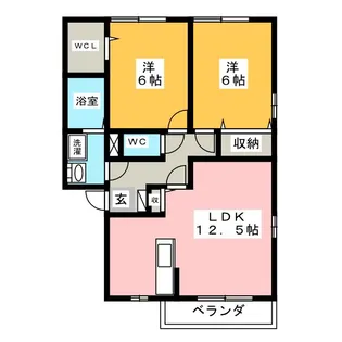 カーサ ハーモニー B棟【2階】の間取り