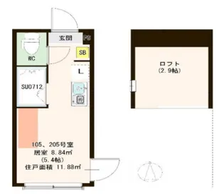 プランドール志茂【1階】の間取り
