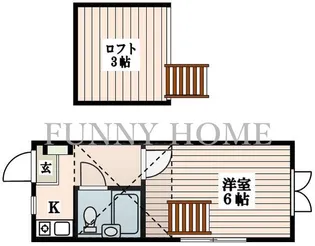ユエビィ若林【1階】の間取り
