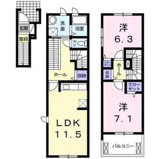 ジェントリー【2階】の間取り