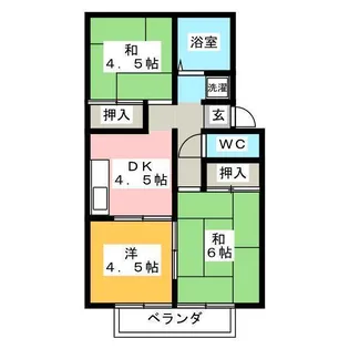 コーポプレジール【1階】の間取り