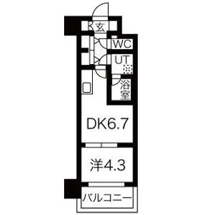 レオンコンフォート難波南【6階】の間取り