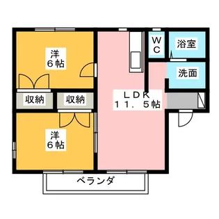 フォンターナA【2階】の間取り