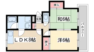 第2中尾ハイツ【2階】の間取り