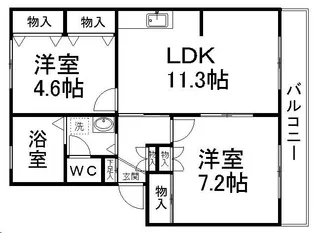 サンライズ宮千代【4階】の間取り