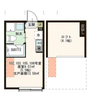 ラ・メール平和台【1階】の間取り