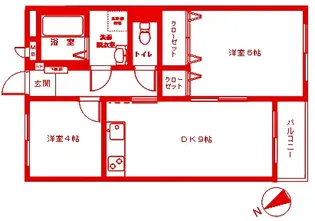 リブ鶴ヶ峰【4階】の間取り