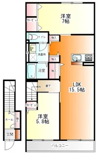 Cocoon Palace D【2階】の間取り