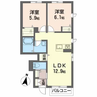 さくらフルールI【1階】の間取り
