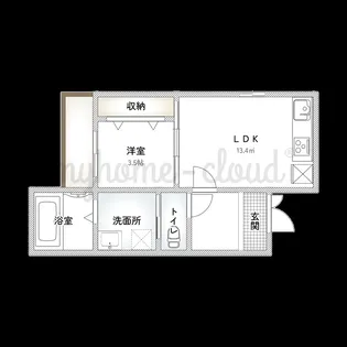 岩伸リバーコート住吉【3階】の間取り