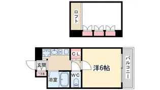 エステムコート梅田茶屋町デュアルスペース【10階】の間取り