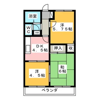 ベルゾーネ朝日C【1階】の間取り