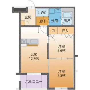 ラ・ペア 幸水【3階】の間取り