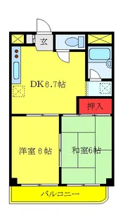 王子スカイパレス【3階】の間取り