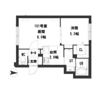 グランメール南4条レジデンス【1階】の間取り