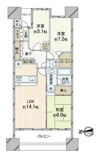 マークステージ西大島【13階】の間取り
