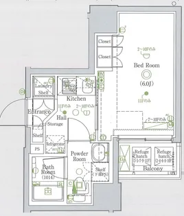 グラントゥルース巣鴨【9階】の間取り