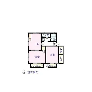 タウニィ里都【2階】の間取り