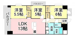 ニューリバー八幡【2階】の間取り