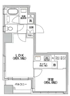 ジュイール東京八丁堀【2階】の間取り