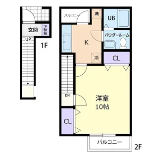 ジュネスKIRIKUBO【2階】の間取り