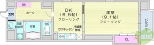 ヴィアーレ勾当台1【8階】の間取り