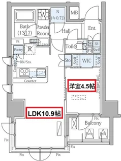 シティカレント天王寺ブロード【6階】の間取り