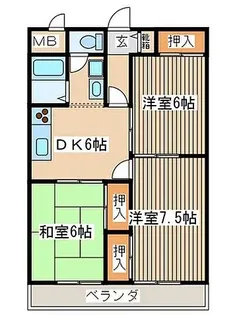 エステート鴨宮【3階】の間取り