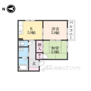 コーラル篠B【1階】の間取り