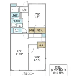 グラディオ若林【3階】の間取り