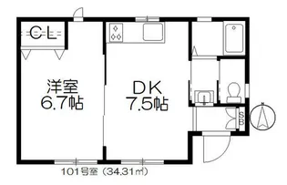 高橋メゾン【1階】の間取り