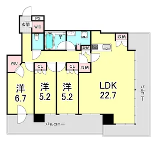 プラウドタワー神戸垂水【13階】の間取り