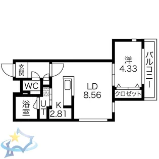 シャトーライフ手稲1【4階】の間取り