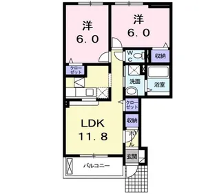 ドゥ・ファミーユ【1階】の間取り