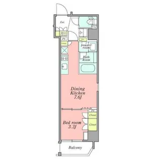 クレストコート新宿山吹町【6階】の間取り