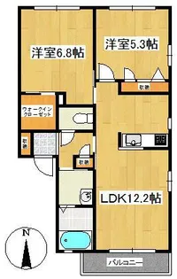 オークヴィラA【1階】の間取り