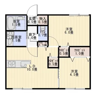ホワイトエスト中郷【1階】の間取り