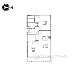 セジュール生駒【2階】の間取り