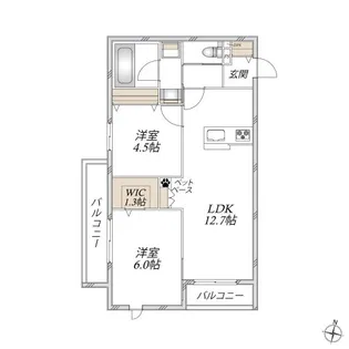 プランドール【3階】の間取り