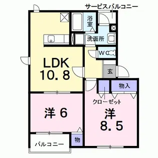 ラヴィーヌ【2階】の間取り