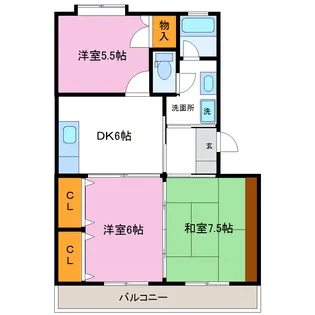 ハイネス高砂【3階】の間取り