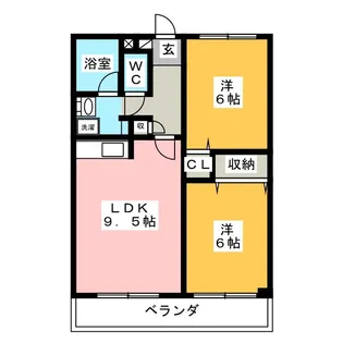 リバーサイドKOIDE B【2階】の間取り