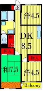 第二プラムフラワーガーデン【3階】の間取り