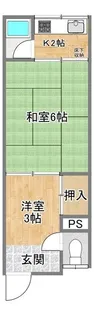 タイセイパレス北新町【2階】の間取り