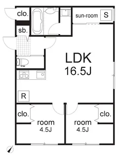 2LDKの間取り画像