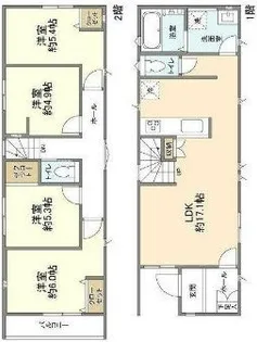 東京都国立市青柳2【一戸建】の間取り