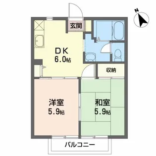サンライズイイダ【1階】の間取り